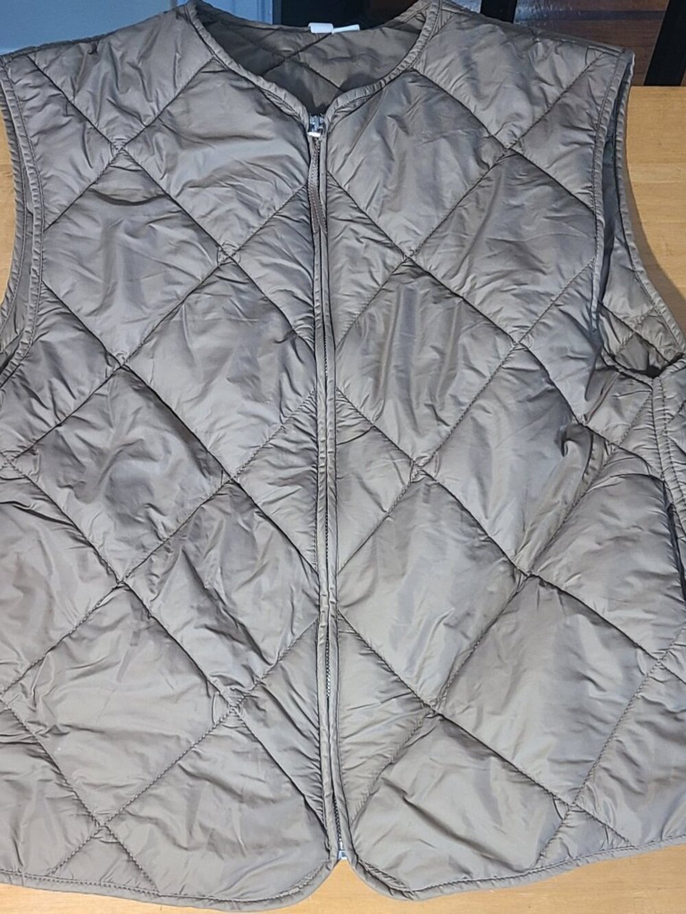Mango Quilted Water-Repellent Puffer Vest Taupe Size M